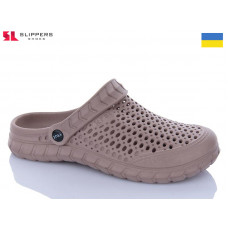 Кроксы Slipers C62M св.коричневий