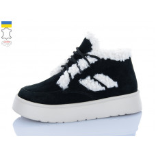 Ботинки Sali 2502 чорний-біл з беж-п.зима