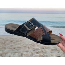 Шлепанцы Malibu 6835 black-camel