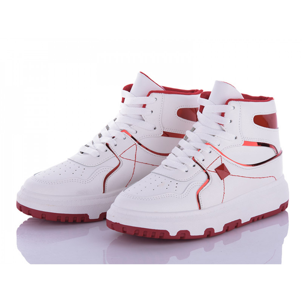 Ботинки Qq Панда BK72 white-red Ботинки Qq Панда BK72 white-red