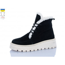 Ботинки Sali 2215 чорний з біл-п.зима