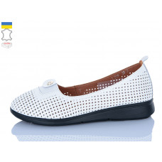 Туфли Sali 009-1 білий чор-п.