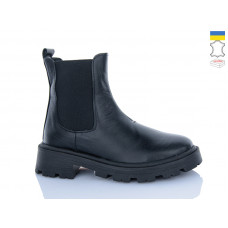 Ботинки Garti 352 чорний шкіра хутро