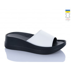 Шлепанцы Sali 500-25 білий чор-п.