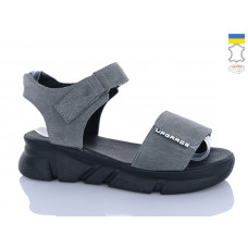 Босоножки Sali 1706-1 сірий з чор-п.