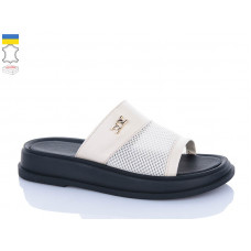 Шлепанцы Sali 230 бежевий чор-п.