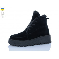 Ботинки Sali 2215 чорний з чор-п.зима