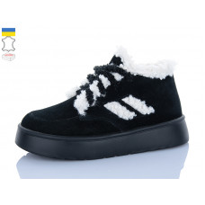 Ботинки Sali 2502 чорний-біл.з чор-п.зима