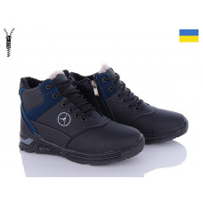 Ботинки Львов База Comfort БП34 чор-синій шнурок-змійка