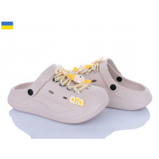 Кроксы Roks 160 бежевий-жовтий шн.