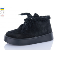 Ботинки Sali 2501 чорний з чор-п.зима