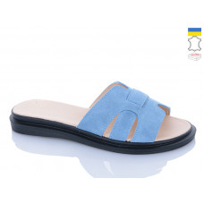 Шлепанцы Sali 301 блакитний з чор-п.
