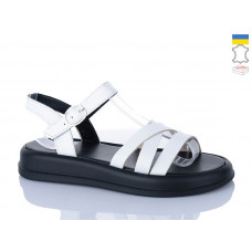 Босоножки Sali 2501 білий чор-п.