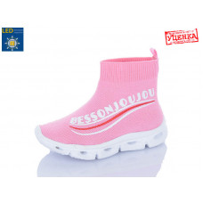 Кроссовки Леопард 059-111A pink LED уцінка