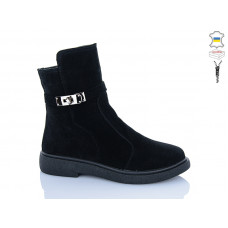 Ботинки Sali 281H чорний з чор-п.зима