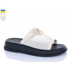 Шлепанцы Sali 229 бежевий чор-п.