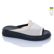 Шлепанцы Sali 2290 бежевий чор-п.