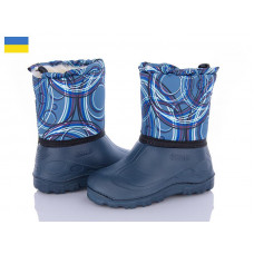 Сапоги Demur СПП Смужки сірий-синій-2025