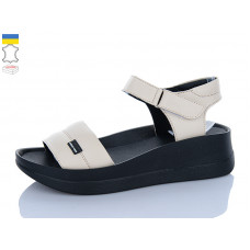 Босоножки Sali 1708-2 бежевий чор-п.