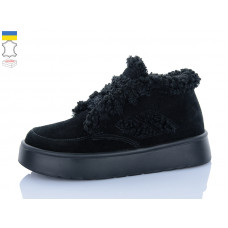 Ботинки Sali 2502 чорний з чор-п.зима