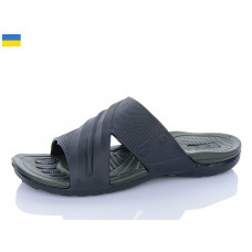 Шлепанцы Успіх DS П16 чорний-хакі