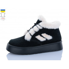 Ботинки Sali 2502-1 чорний-біл.з чор-п.зима