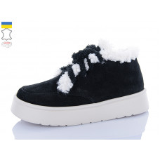 Туфли Sali 2501 чорний з біл-п.зима